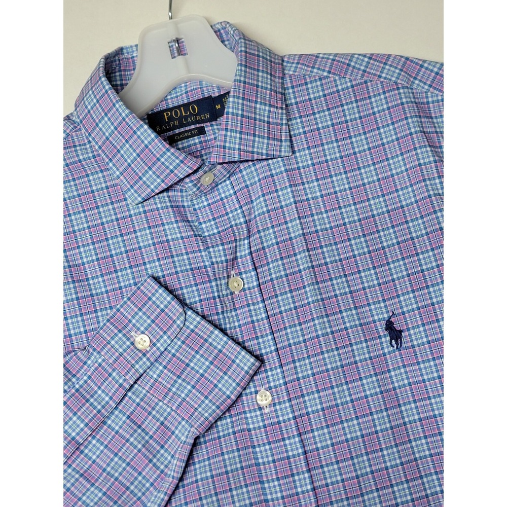 Polo Ralph Lauren Shirt Plaid Men's Medium Long Sleeve Button Down Classic Fit